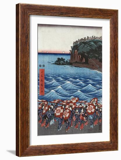 Opening Celebration of Benzaiten Shrine at Enoshima in Soshu-Ando Hiroshige-Framed Giclee Print