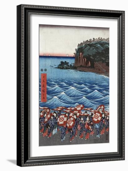 Opening Celebration of Benzaiten Shrine at Enoshima in Soshu-Ando Hiroshige-Framed Giclee Print