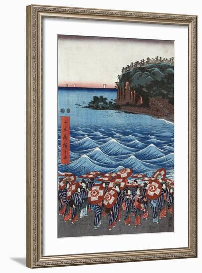 Opening Celebration of Benzaiten Shrine at Enoshima in Soshu-Ando Hiroshige-Framed Giclee Print