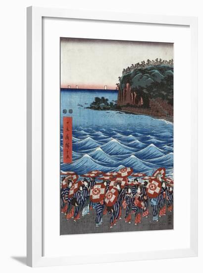 Opening Celebration of Benzaiten Shrine at Enoshima in Soshu-Ando Hiroshige-Framed Giclee Print