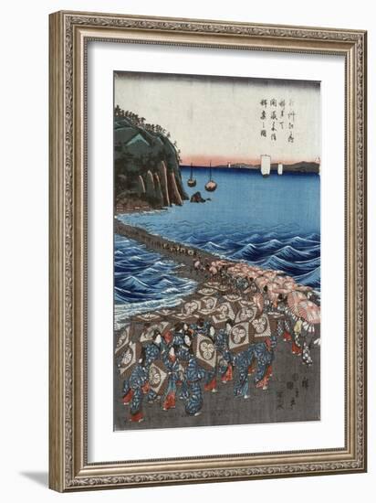 Opening Celebration of Benzaiten Shrine at Enoshima in Soshu-Ando Hiroshige-Framed Giclee Print