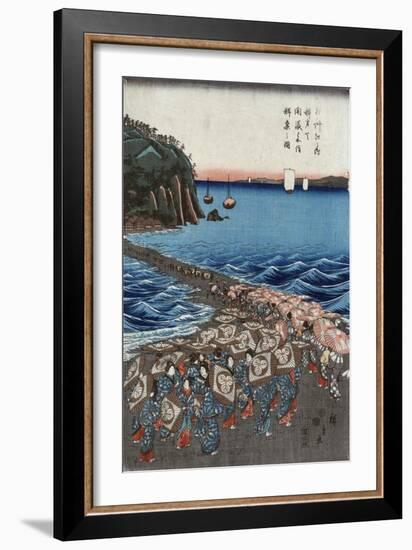 Opening Celebration of Benzaiten Shrine at Enoshima in Soshu-Ando Hiroshige-Framed Giclee Print