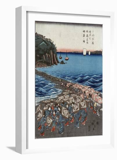 Opening Celebration of Benzaiten Shrine at Enoshima in Soshu-Ando Hiroshige-Framed Giclee Print