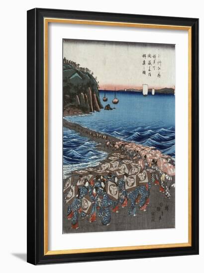 Opening Celebration of Benzaiten Shrine at Enoshima in Soshu-Ando Hiroshige-Framed Giclee Print