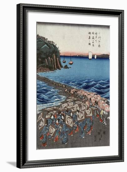 Opening Celebration of Benzaiten Shrine at Enoshima in Soshu-Ando Hiroshige-Framed Giclee Print