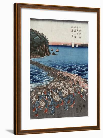 Opening Celebration of Benzaiten Shrine at Enoshima in Soshu-Ando Hiroshige-Framed Giclee Print