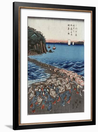 Opening Celebration of Benzaiten Shrine at Enoshima in Soshu-Ando Hiroshige-Framed Giclee Print