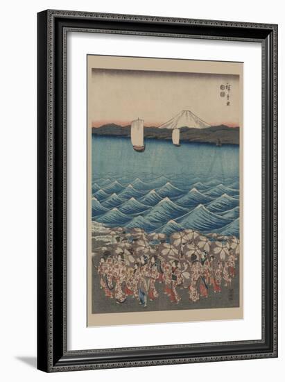 Opening Celebration of Benzaiten Shrine at Enoshima in Soshu-Ando Hiroshige-Framed Premium Giclee Print