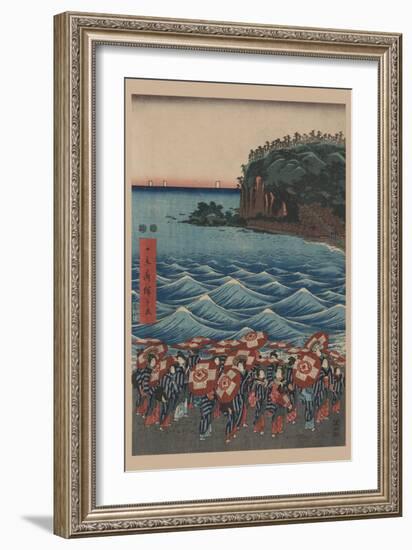 Opening Celebration of Benzaiten Shrine at Enoshima in Soshu-Ando Hiroshige-Framed Art Print