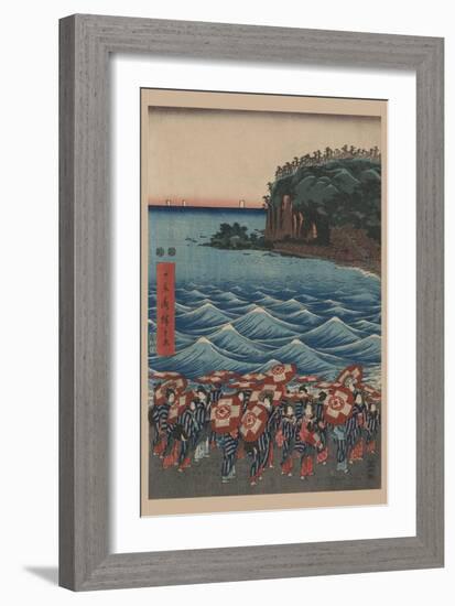 Opening Celebration of Benzaiten Shrine at Enoshima in Soshu-Ando Hiroshige-Framed Art Print