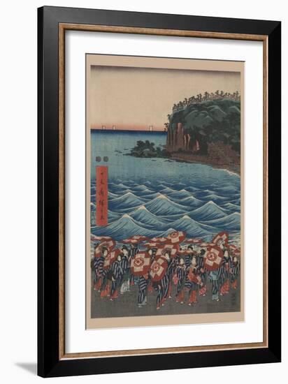 Opening Celebration of Benzaiten Shrine at Enoshima in Soshu-Ando Hiroshige-Framed Art Print