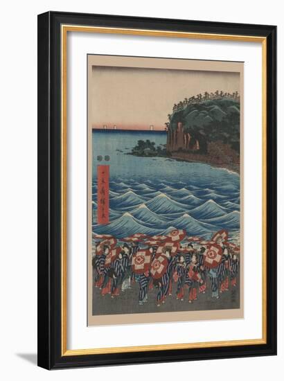 Opening Celebration of Benzaiten Shrine at Enoshima in Soshu-Ando Hiroshige-Framed Art Print