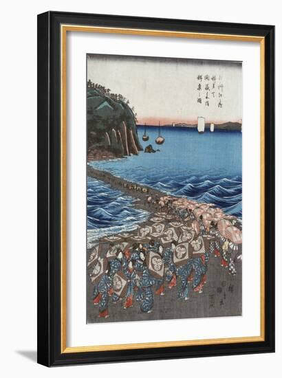 Opening Celebration of Benzaiten Shrine at Enoshima-Ando Hiroshige-Framed Giclee Print