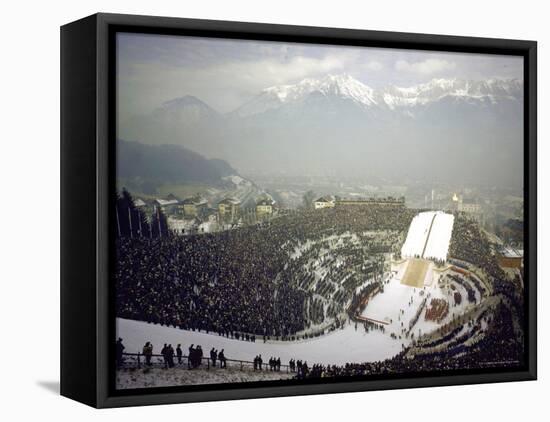 Opening Ceremonies of the 1964 Winter Olympics in Bergisel Stadium-Ralph Crane-Framed Premier Image Canvas