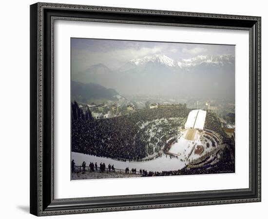 Opening Ceremonies of the 1964 Winter Olympics in Bergisel Stadium-Ralph Crane-Framed Photographic Print