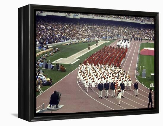 Opening Ceremonies Taking Place at the 19th Summer Olympics-null-Framed Premier Image Canvas