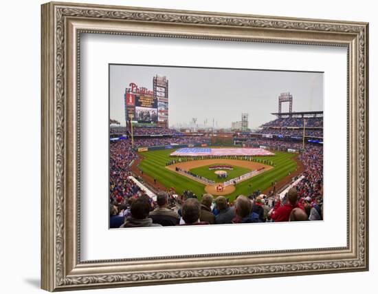 Opening Day Ceremonies featuring gigantic American Flag in Centerfield on March 31, 2008, Citize...-null-Framed Photographic Print