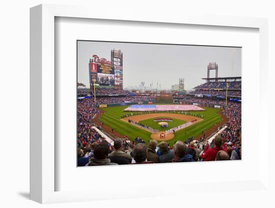 Opening Day Ceremonies featuring gigantic American Flag in Centerfield on March 31, 2008, Citize...-null-Framed Photographic Print