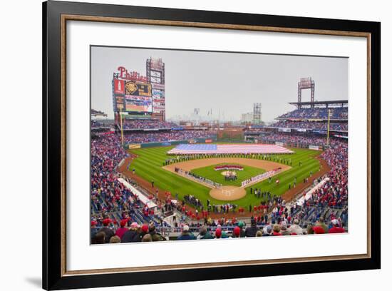 Opening Day Ceremonies featuring gigantic American Flag in Centerfield on March 31, 2008, Citize...-null-Framed Photographic Print