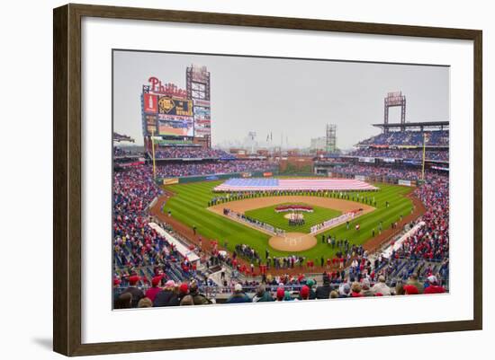 Opening Day Ceremonies featuring gigantic American Flag in Centerfield on March 31, 2008, Citize...-null-Framed Photographic Print