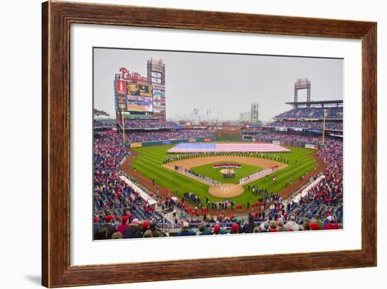 Opening Day Ceremonies featuring gigantic American Flag in Centerfield on March 31, 2008, Citize...-null-Framed Photographic Print