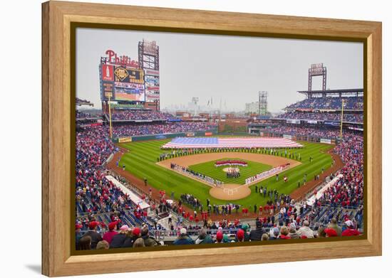 Opening Day Ceremonies featuring gigantic American Flag in Centerfield on March 31, 2008, Citize...-null-Framed Premier Image Canvas