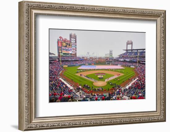 Opening Day Ceremonies featuring gigantic American Flag in Centerfield on March 31, 2008, Citize...-null-Framed Photographic Print