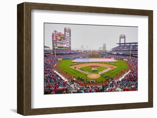 Opening Day Ceremonies featuring gigantic American Flag in Centerfield on March 31, 2008, Citize...-null-Framed Photographic Print