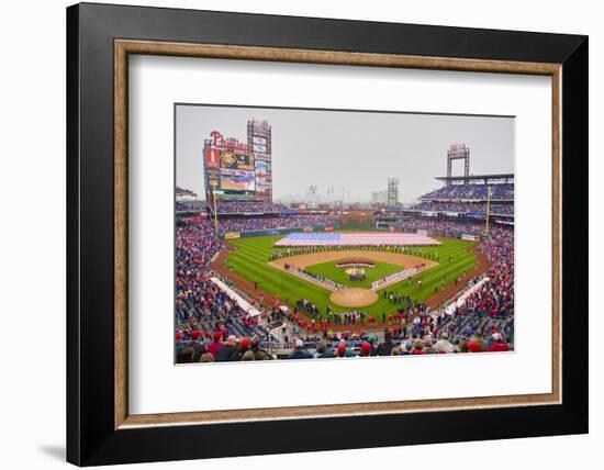 Opening Day Ceremonies featuring gigantic American Flag in Centerfield on March 31, 2008, Citize...-null-Framed Photographic Print