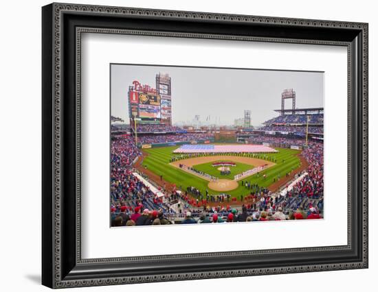 Opening Day Ceremonies featuring gigantic American Flag in Centerfield on March 31, 2008, Citize...-null-Framed Photographic Print