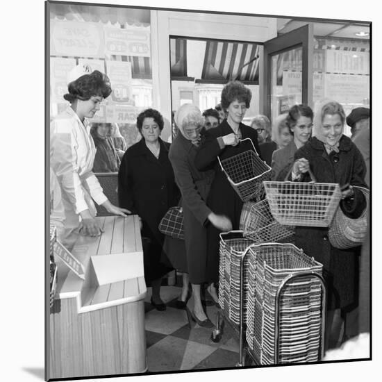 Opening of Broughs Supermarket, Thurnscoe, South Yorkshire, 1963-Michael Walters-Mounted Photographic Print