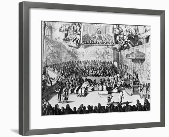 Opening of Parliament by Queen Anne, Westminster, London, 18th Century-null-Framed Giclee Print