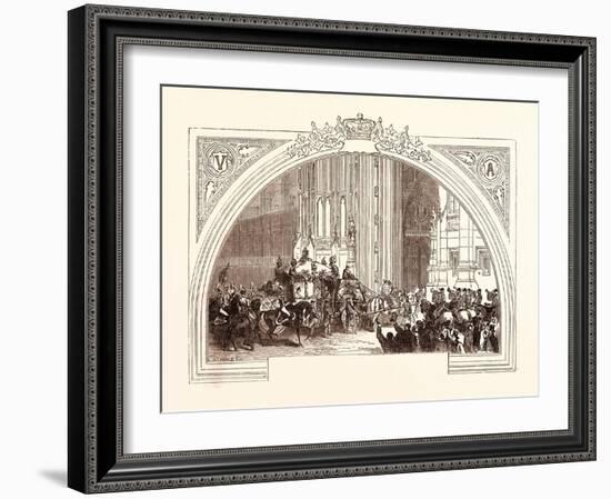 Opening of Parliament, February 3, 1852. the Victoria Tower. London, Uk-null-Framed Giclee Print