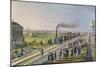 Opening of the First Railway Line from St. Petersburg to Pavlovsk in 1837-null-Mounted Giclee Print