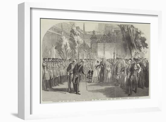 Opening of the Great Exhibition, Entrance of Her Majesty and His Royal Highness Prince Albert-null-Framed Giclee Print