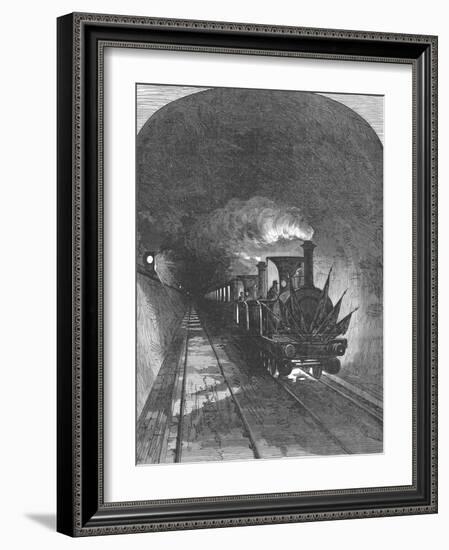 Opening of the Mont Cenis Railway Tunnel Linking France and Switzerland, 1871-null-Framed Giclee Print