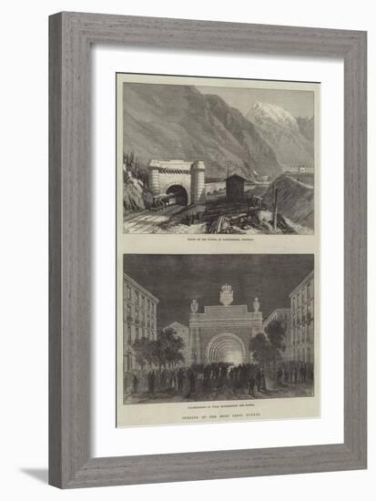 Opening of the Mont Cenis Tunnel-null-Framed Giclee Print