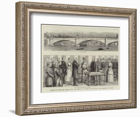 Opening of the New Bridge over the Thames at Putney by the Prince and Princess of Wales-null-Framed Giclee Print