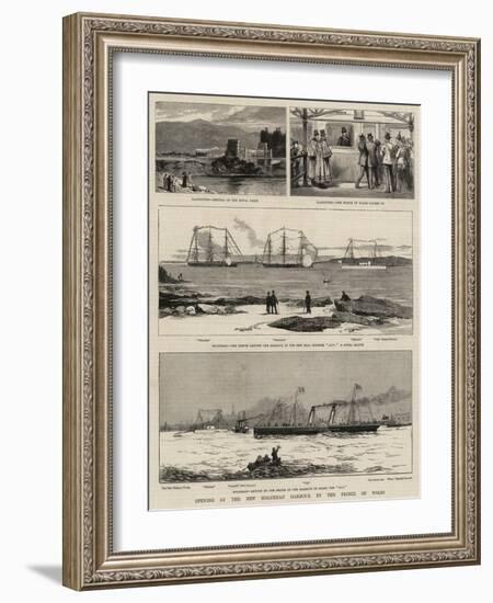 Opening of the New Holyhead Harbour by the Prince of Wales-null-Framed Giclee Print