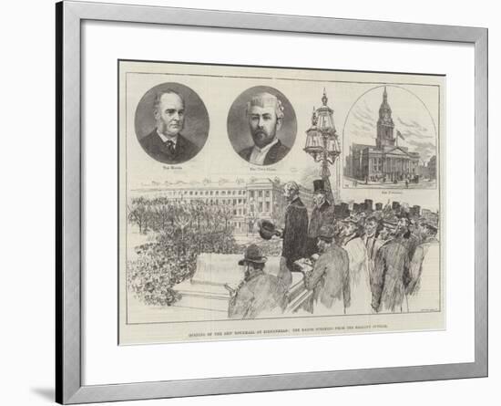 Opening of the New Townhall at Birkenhead, the Mayor Speaking from the Balcony Outside-Frank Watkins-Framed Giclee Print