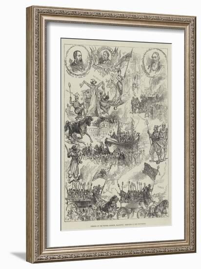 Opening of the Winter Gardens, Blackpool, Sketches in the Procession-Charles Robinson-Framed Giclee Print