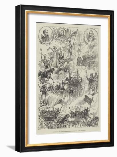 Opening of the Winter Gardens, Blackpool, Sketches in the Procession-Charles Robinson-Framed Giclee Print