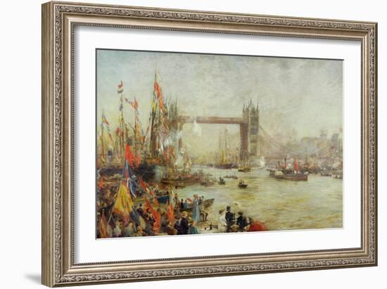 Opening of Tower Bridge, 1894-William Lionel Wyllie-Framed Giclee Print