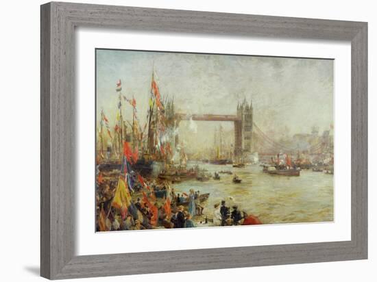 Opening of Tower Bridge, 1894-William Lionel Wyllie-Framed Giclee Print