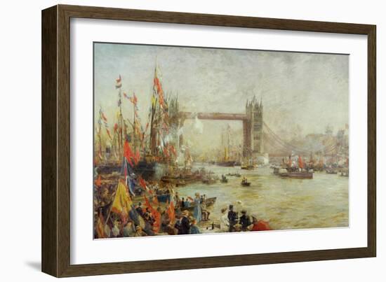 Opening of Tower Bridge, 1894-William Lionel Wyllie-Framed Giclee Print