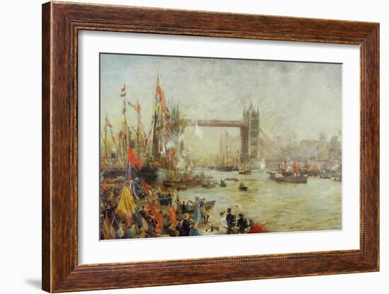 Opening of Tower Bridge, 1894-William Lionel Wyllie-Framed Giclee Print