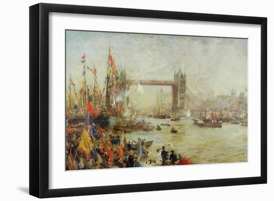 Opening of Tower Bridge, 1894-William Lionel Wyllie-Framed Giclee Print