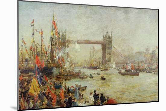 Opening of Tower Bridge, 1894-William Lionel Wyllie-Mounted Giclee Print