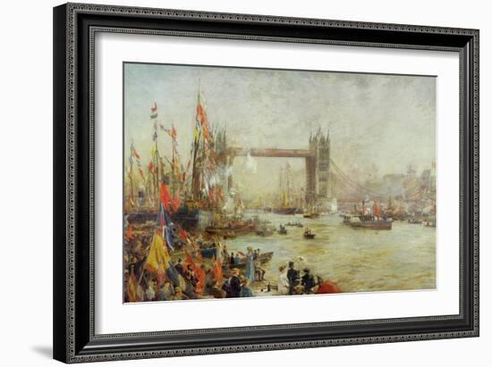 Opening of Tower Bridge, 1894-William Lionel Wyllie-Framed Giclee Print