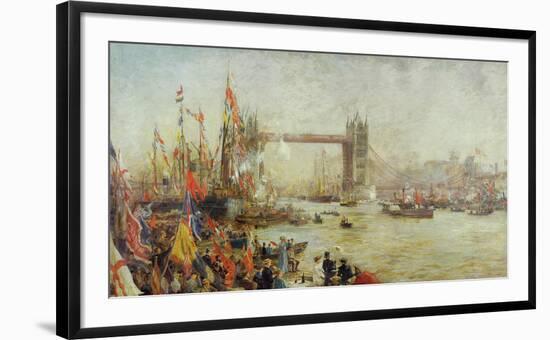 Opening Of Tower Bridge-William Lionel Wyllie-Framed Premium Giclee Print